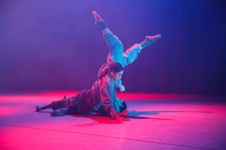 Dancers from RUBBERBAND perform on stage